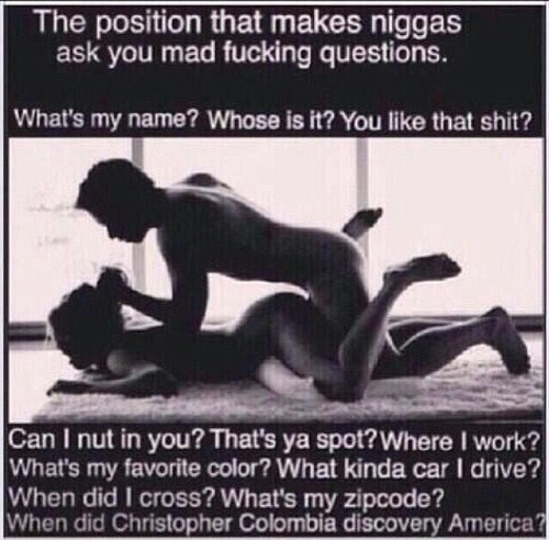 yungbreastmilk:  twurkteamte:  chanelofhouston:  drug-warrior:  On god  YESS and imma answer all of them in this position! 