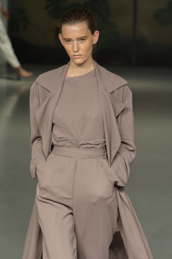 missvisionista:  wgsn:  This monotone neutral coloured look seen at @CasasolaStudio demonstrates understated luxury at it’s finest.  #LFW #SS15  My color