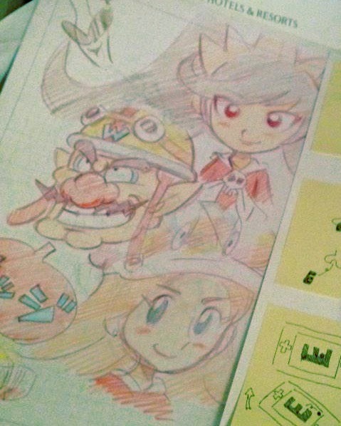 suppermariobroth:
“Sketch by Ko Takeuchi, character designer for the WarioWare games.
”