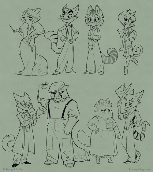 lackadaisycats:Lackadaisy characters, somewhat toonified.This was sort of a challenge for myself to 