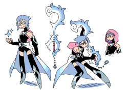 droolingdemon: howd id redesign aqua if i had the chance? thanks for asking. i like aquas design but think its a bit unfocused and needs more consistent visual motifs. not as happy with my keyblade redesign but eh.