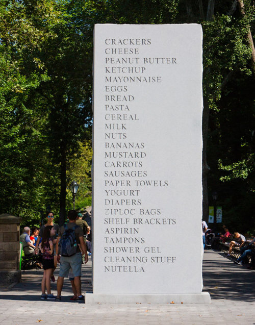 »memorial for a shopping list« by david shrigley (+)[via]