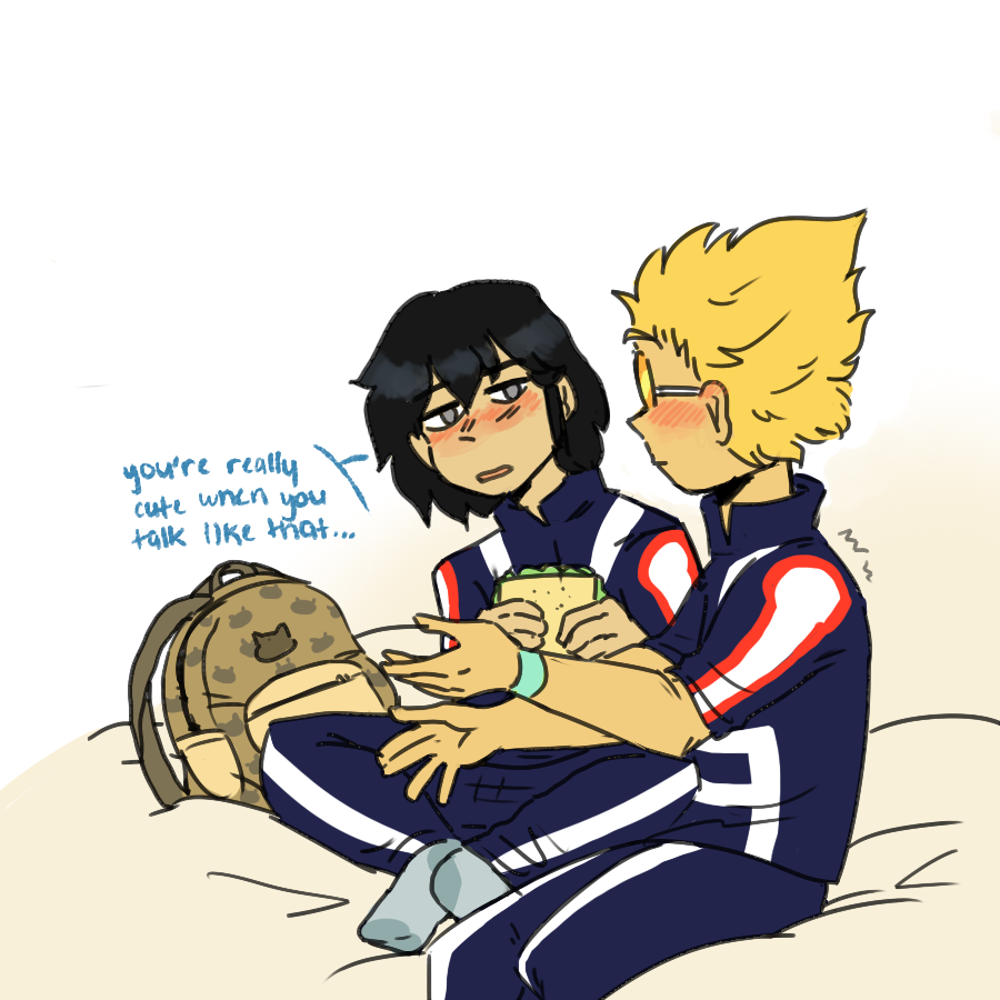 ruimtee:guys like..instead of aizawa getting annoyed of mic talking too much, he