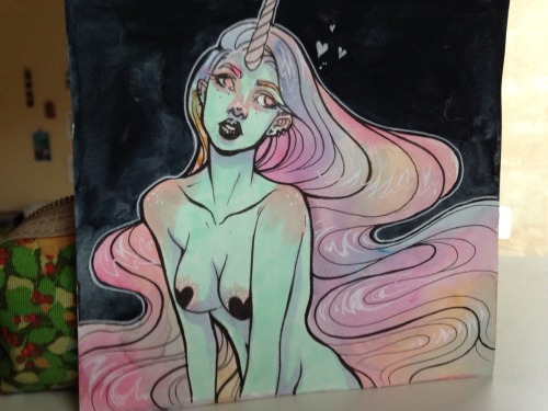 I’ve been obsessed with drawing sexy unicorns. I’ve been selling them on my shop for only $30 for th