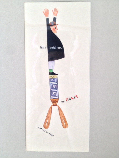 Original advertising art for “Paris” brand suspenders, by Stanley Burns.