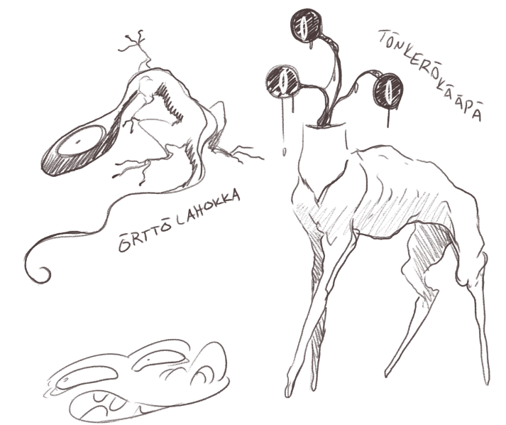 proteesiukkonen: Couple o’ doodles I did while joking on twitter how much I dislike