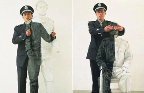 dramaticunicorns: khanyoujohnlockndropit: theweedteacher: nemotes: Liu Bolin - The Invisible Artist&