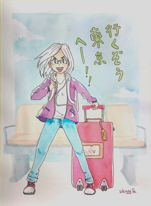 「行くぞう東京へー!!」 “Let’s go to Tokyo!! ” This illustration is for a friend that traveled to Tokyo to stud