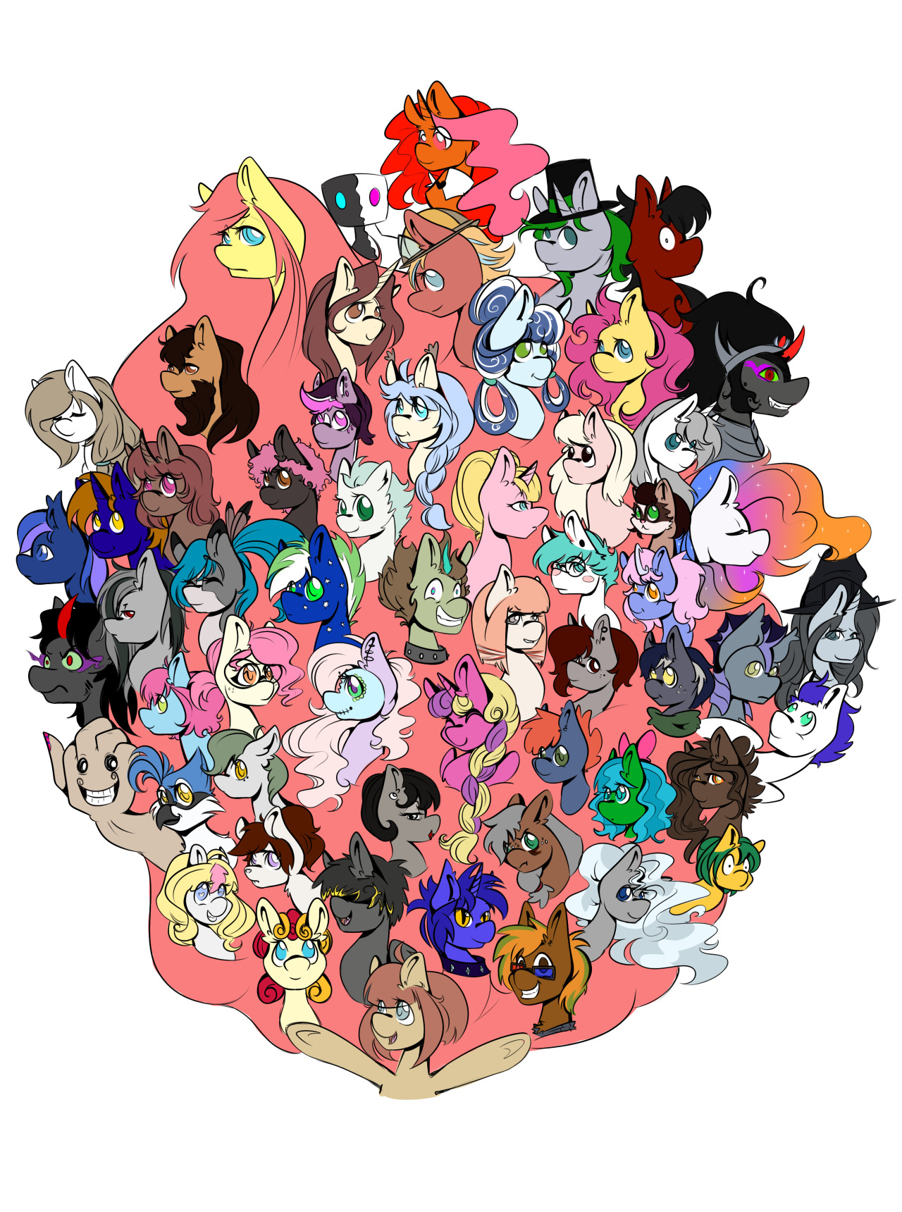 ask-rubyrue:  HERE IT IS!60 ponies drawn and done, I want to thank everyone that