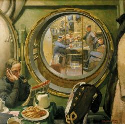 S-Class SubmarineThe Wardroom and Forward Mess Deck Seen through the Davis Escape Chamber, 1945 by Stephen Bone