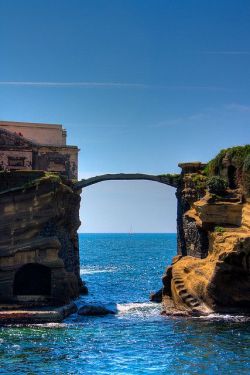 bluepueblo:  Gaiola Bridge, Naples, Italy photo via cody  haha, i don&rsquo;t think so. ohhhhhhhh man, i would need some convincing