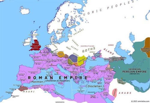 NEW MAP: Europe 293: First Tetrarchy (1 March 293) https://buff.ly/34rIKv6 By 293 Carausius still he