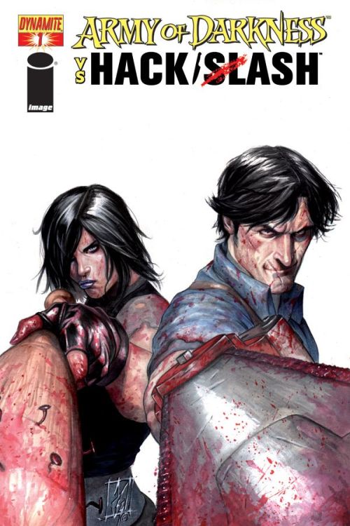 mymovienews:  Army of Darkness vs. Hack/Slash Mini-Series Coming this Summer  Over six months ago we reported to you that this comic was in the works and now it looks like Dynamite is finally ready to release the horror crossover we’ve all been waiting