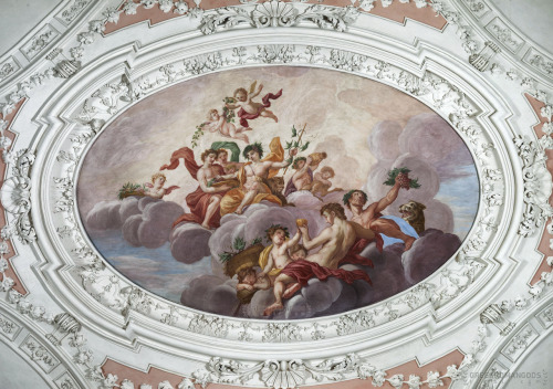 greekromangods: The Triumph of Bacchus 1707–1709 Jan van Dyck Ceiling painting, fresco Rhein-L
