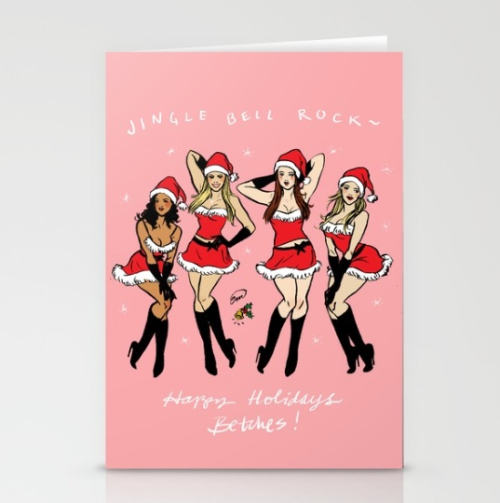 Christmas cards anyone? I’ve got ya covered right here: Mean Girls pin-up Xmas card 