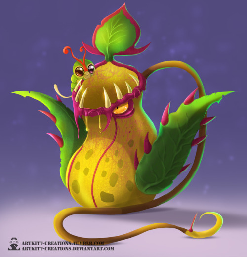 artkitt-creations: Kanto - Victreebel Dont slip, CaterpieDrawing this sentient pitcher plant of deat