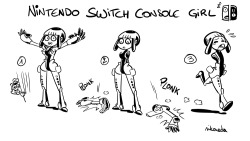 atomictiki:  grimphantom2:  nikoneda:   Nintendo Switch Console Girl !  Quick design (๑´ㅂ`๑)    I can see this happening =P  Finally a “Switch Tan” that makes sense :) 