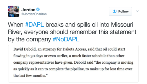 refinery29:Judge rules against DAPL protestors’ request for an emergency order halting construction 