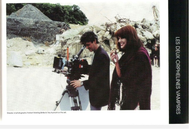 Tina Aumont with Norbert Marfaing-Sintes, who is the cinematographer of Jean Rollin's film 