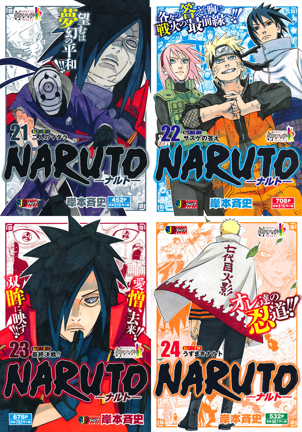 red-beet-soup:  All the volume covers of Naruto remix edition 