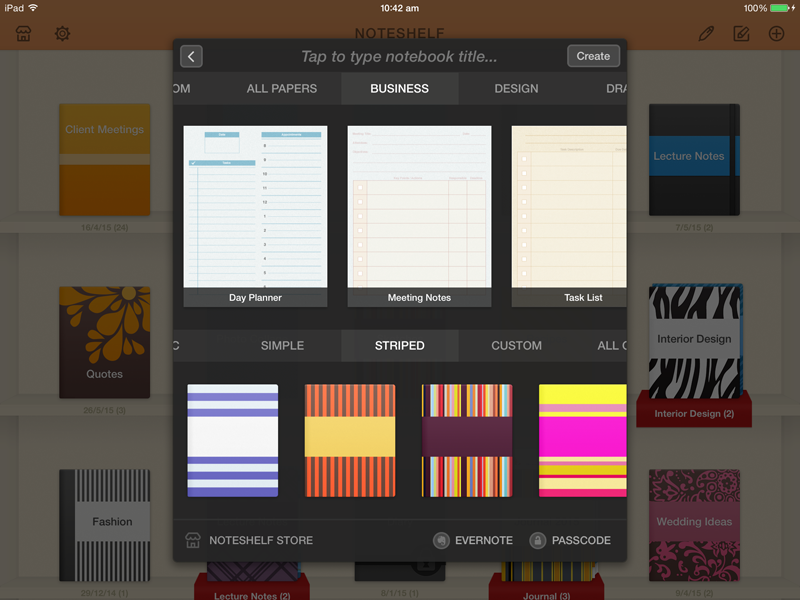 Noteshelf, Note-taking app