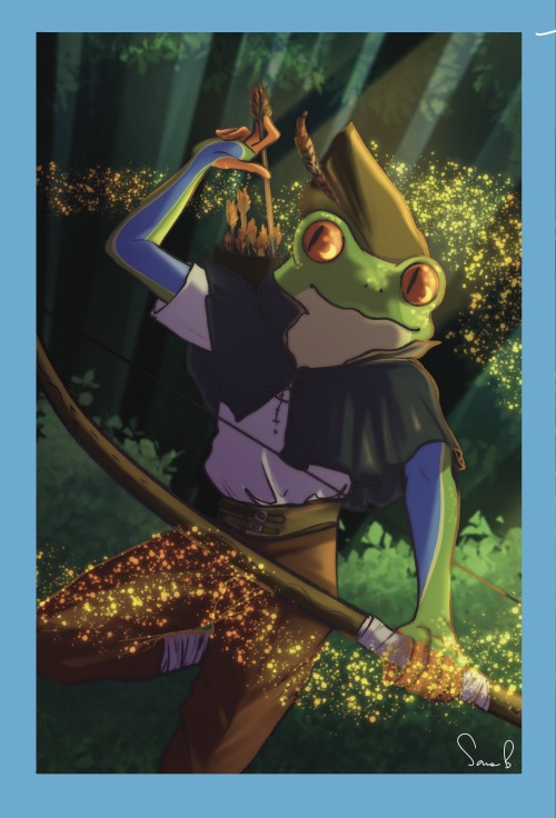 June |Ranger FrogAlberto, the forest’s ranger frog, circled by mystic looking fireflies.This f