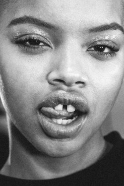 sendommager: Slick Woods backstage at Marc Jacobs fall/winter 2017