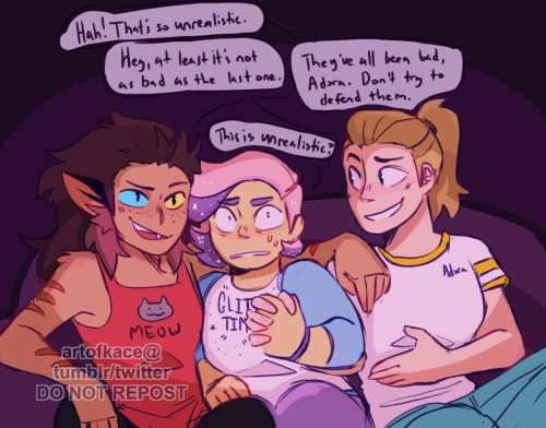 artofkace:glitradora scary movie date night for a ko-fi request!! Hang in there Glimmer - just wait 