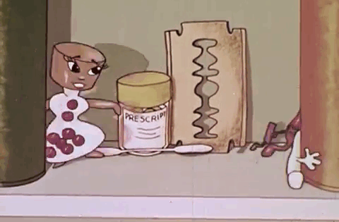 dollmeat3-blog:Dancing and singing pills in “Sniffy Escapes Poisoning” 1967