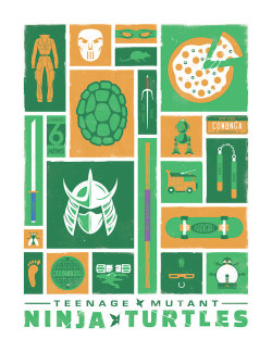 arttherapyfortheslightlyinsane:  Teenage Mutant Ninja Turtles, TMNT, retro cartoon, art print, poster