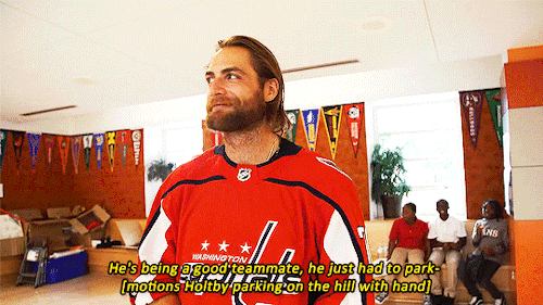 mariofearraro:Braden Holtby on parking on a hill.Beyond Hockey | Tom Wilsons/o to @fbombsonice​ and 