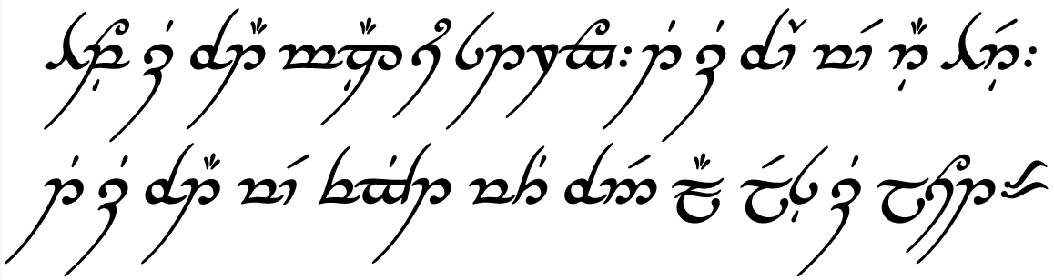 Tengwar script close, A closeup of the first page of my Lor…