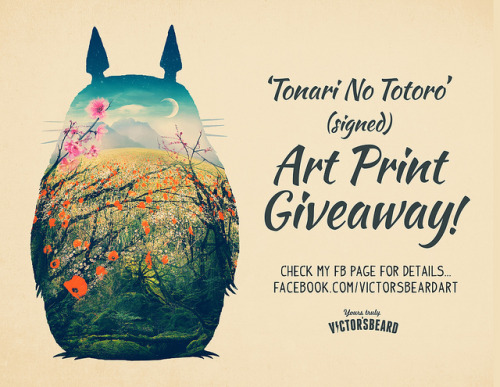 ‘Tonari No Totoro’ signed Art Print GIVEAWAY!Check my facebook page for details :)