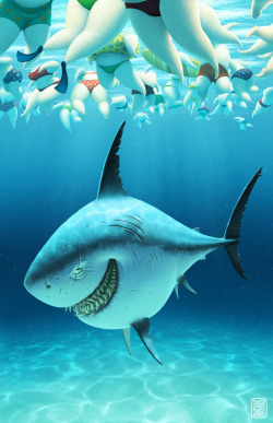 Cg-Hub:  Sharky 2D Digital Illustration Created In Photoshop By Concept Artist Denis