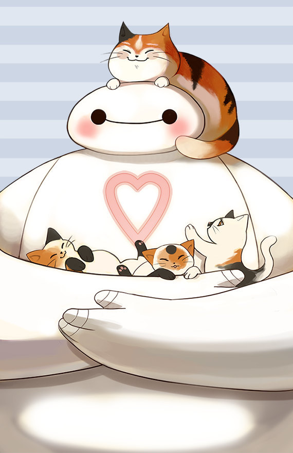 thecatart:  Big Hero 6 Baymax - Hairy Babies 11x17 art print cat pictures art