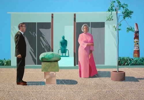 nyctaeus:David Hockney, ‘American Collectors (Fred and Marcia Weisman)’, acrylic on canvas, collection Art Institute of Chicago, 1968