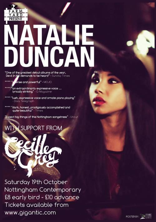 We are so excited to be supporting the talented Natalie Duncan at the Nottingham Contemporary on Saturday 19th October.
Click here for tickets
Official Event Page
Facebook Event