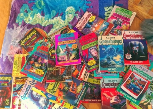 catladychronicles:Anakin basking in my Goosebumps collection