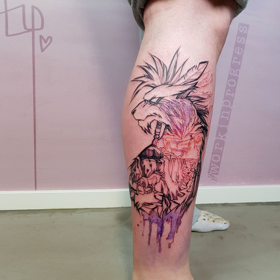 Tattoo uploaded by Xavier • FF7 tattoo by Kamil Mocet. #ff #ff7  #finalfantasy #videogame • Tattoodo