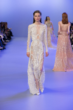 eliesaab:  Opening pure white gowns from