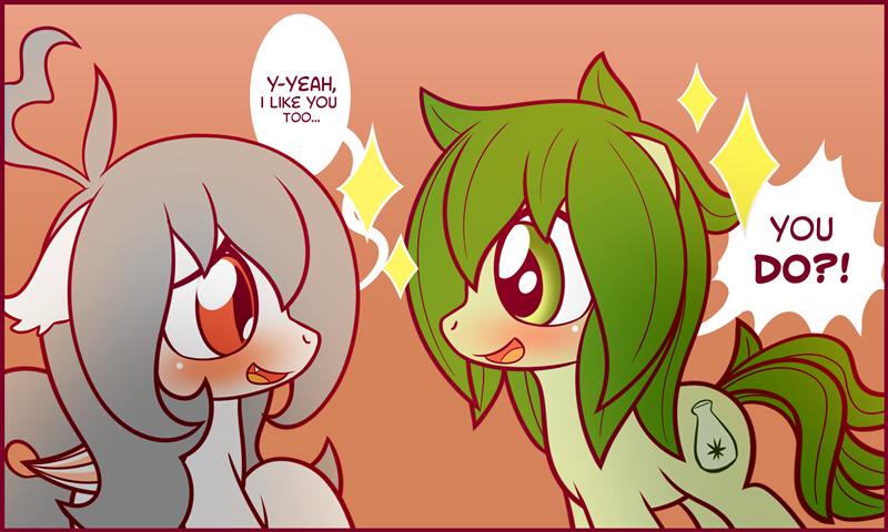 ask-laichi:“Yeh…” /)^w^(\ Chi and Flower under a tree. @askflowertheplantponi 