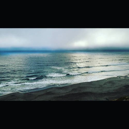 Sunset through the fog. Thornton State Beach, San Mateo County, California (at Thornton State Beach)