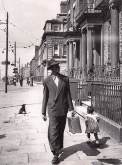 spiritsdancinginthenight:   A West Indian immigrant man looking for accommodation in Upper Parliament Street, Liverpool, 1949. 