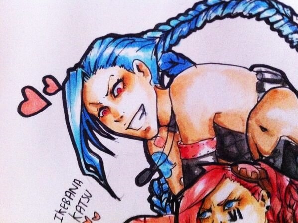 Vi and Jinx with copics &lt;3 I am very upset because I lost the pen of my tablet