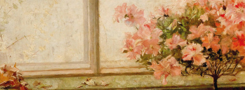 inividia:Flowering Azaleas by the Window c. 1895. Marie Egner