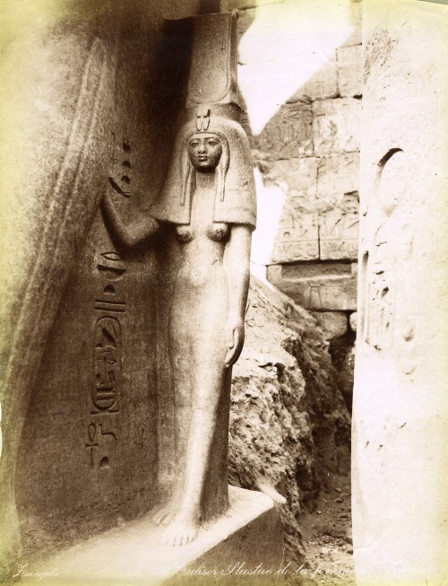 sporadicq:Statue in the Temple of Luxor. Photograph taken by the Zangaki brothers in the later 19th 
