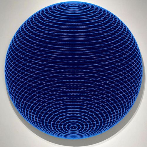 Blue Translucent Orb #JohnZoller Acrylic on Canvas 48 inch Diameter 2021 #modernart #fineart #arte #