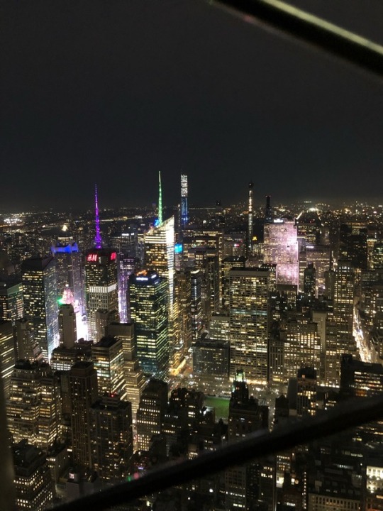 Empire State Building at night is a nice view and the breeze felt amazing haha