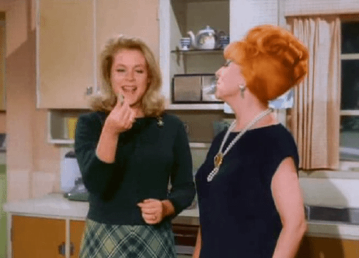 Elizabeth Montgomery And Agnes Moorehead As Samantha And Endora In Bewitched 