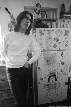 harrisonstories:George Harrison in his kitchen in Kinfauns, Esher (6 April 1969)Photo by: John Haynes